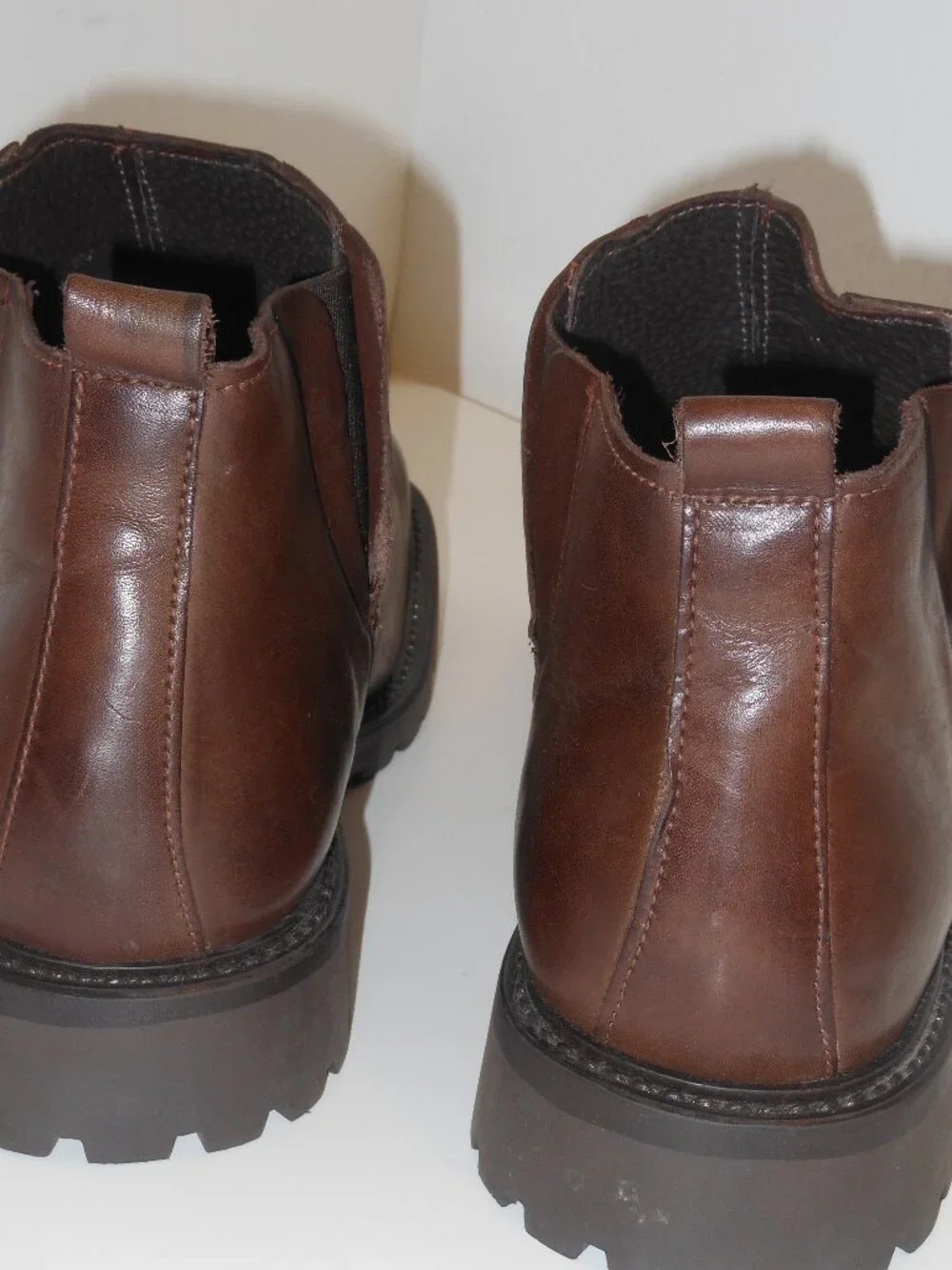 KENNETH COLE BROWN LEATHER ANKLE BOOTS SIZE 12 MEDIUM
